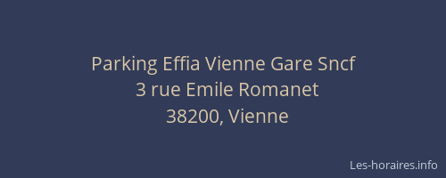 Parking Effia Vienne Gare Sncf