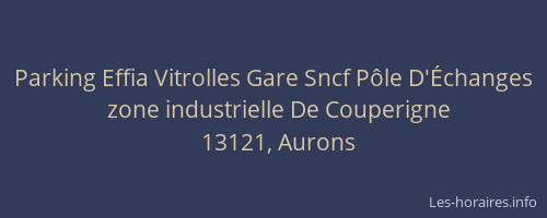 Parking Effia Vitrolles Gare Sncf Pôle D'Échanges