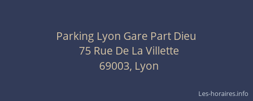 Parking Lyon Gare Part Dieu