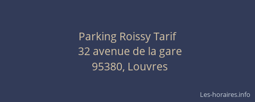 Parking Roissy Tarif