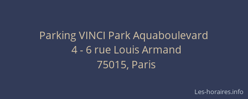 Parking VINCI Park Aquaboulevard