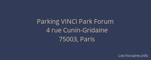 Parking VINCI Park Forum