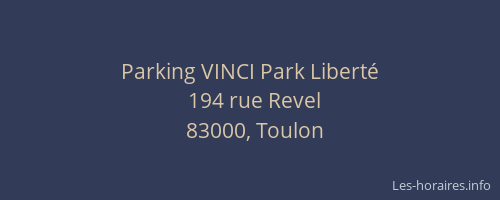 Parking VINCI Park Liberté