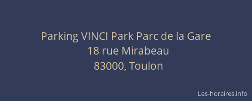 Parking VINCI Park Parc de la Gare