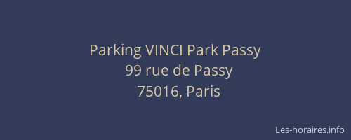 Parking VINCI Park Passy