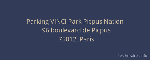 Parking VINCI Park Picpus Nation