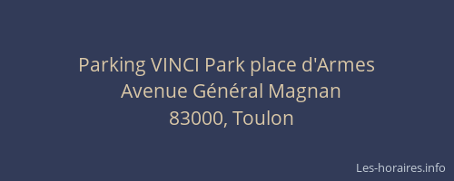 Parking VINCI Park place d'Armes
