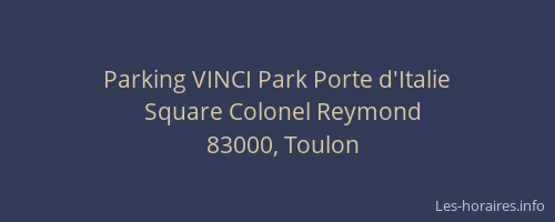 Parking VINCI Park Porte d'Italie