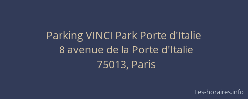 Parking VINCI Park Porte d'Italie