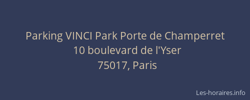 Parking VINCI Park Porte de Champerret