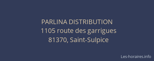 PARLINA DISTRIBUTION