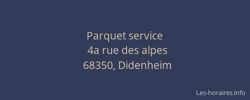 Parquet service