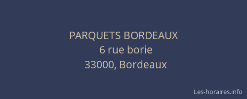 PARQUETS BORDEAUX