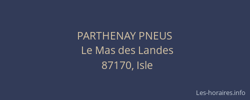 PARTHENAY PNEUS