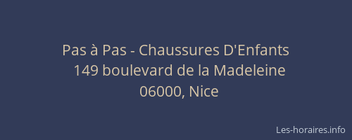 Pas à Pas - Chaussures D'Enfants