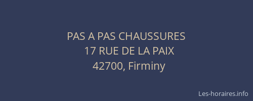 PAS A PAS CHAUSSURES