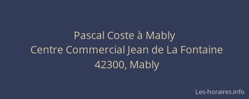 Pascal Coste à Mably