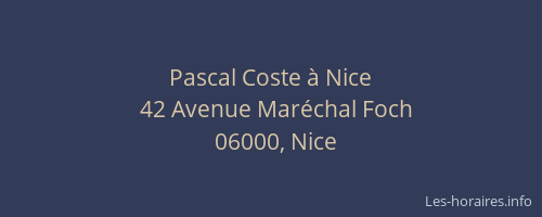 Pascal Coste à Nice