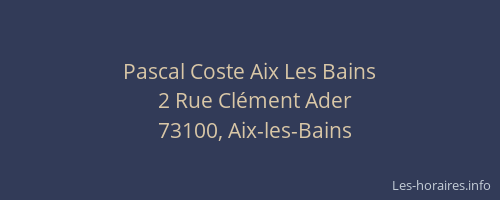 Pascal Coste Aix Les Bains