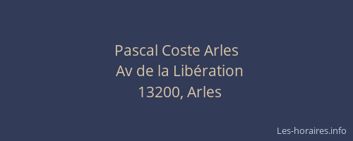 Pascal Coste Arles