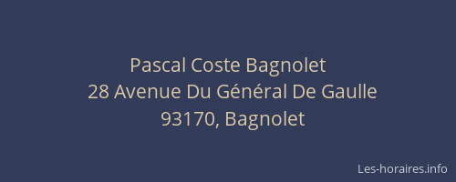 Pascal Coste Bagnolet