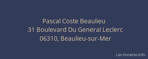 Pascal Coste Beaulieu