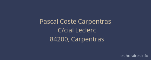Pascal Coste Carpentras