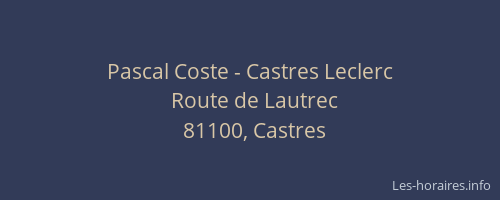 Pascal Coste - Castres Leclerc