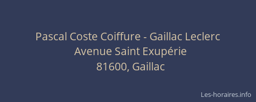 Pascal Coste Coiffure - Gaillac Leclerc