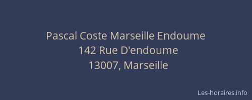 Pascal Coste Marseille Endoume