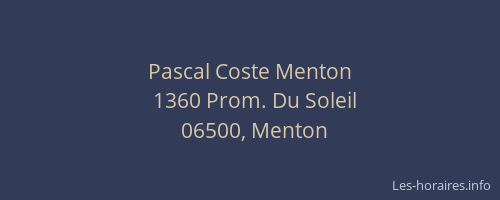 Pascal Coste Menton