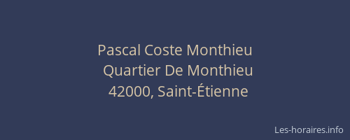 Pascal Coste Monthieu