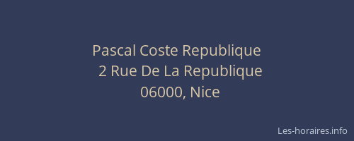 Pascal Coste Republique