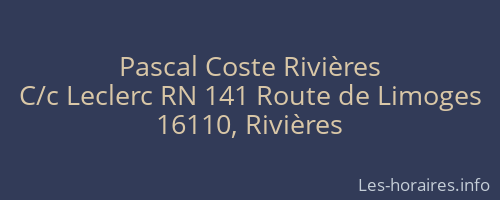 Pascal Coste Rivières