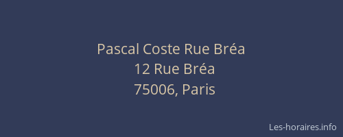 Pascal Coste Rue Bréa