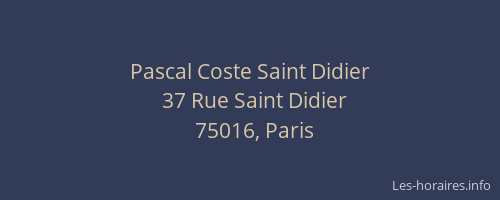 Pascal Coste Saint Didier