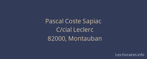 Pascal Coste Sapiac