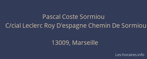 Pascal Coste Sormiou