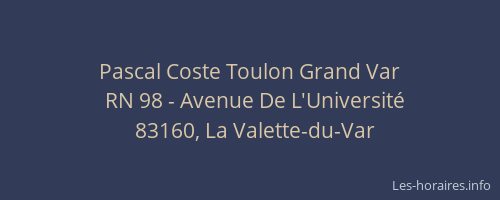 Pascal Coste Toulon Grand Var