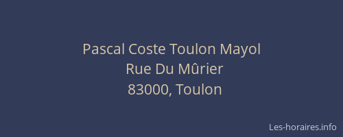 Pascal Coste Toulon Mayol