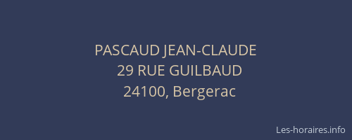 PASCAUD JEAN-CLAUDE