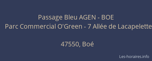 Passage Bleu AGEN - BOE