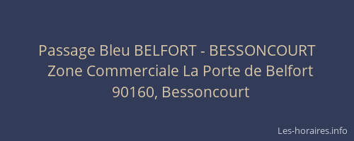 Passage Bleu BELFORT - BESSONCOURT