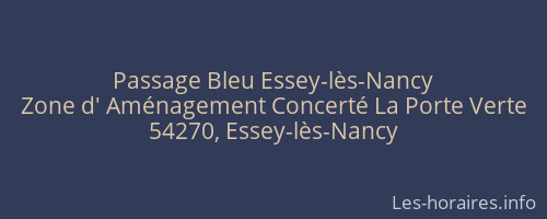 Passage Bleu Essey-lès-Nancy