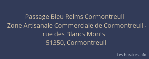 Passage Bleu Reims Cormontreuil