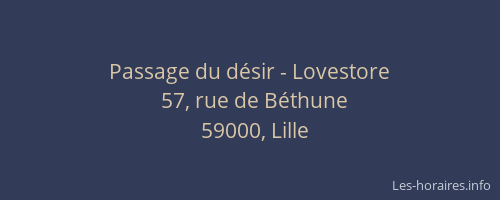 Passage du désir - Lovestore