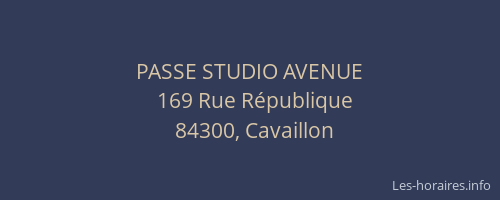PASSE STUDIO AVENUE