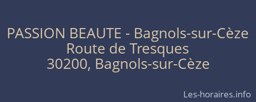 PASSION BEAUTE - Bagnols-sur-Cèze