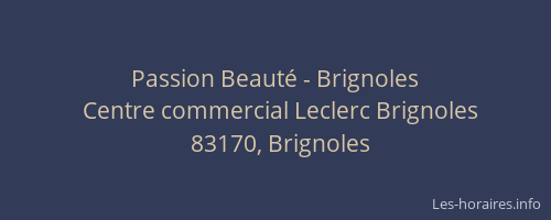 Passion Beauté - Brignoles