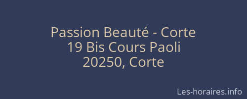 Passion Beauté - Corte